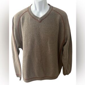 TOMMY BAHAMA Tan/Rust Colored Reversible Knit Pullover Sweater Men’s Size Large